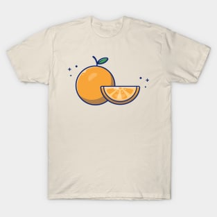 Orange And Slices Of Orange Cartoon T-Shirt